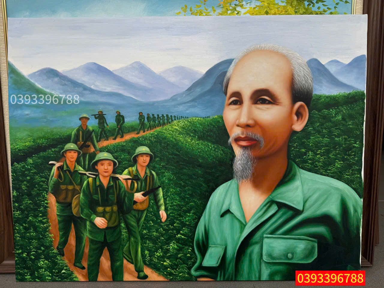 tranh Bác Hồ hành quân