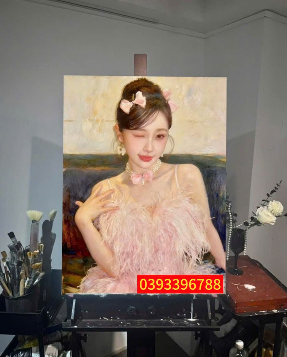 tranh chan dung cô gái nghệ thuật