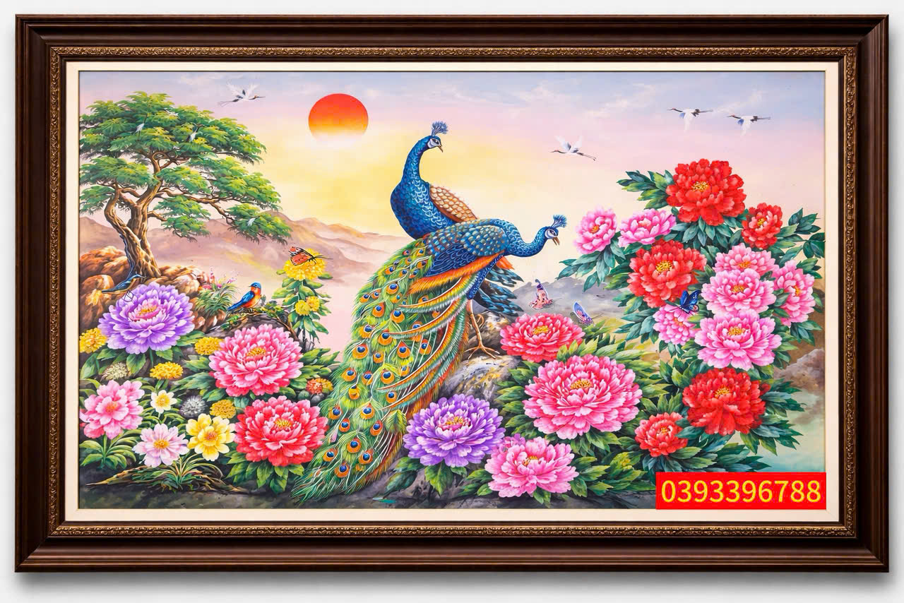 Tranh hoa mẫu đơn đẹp
