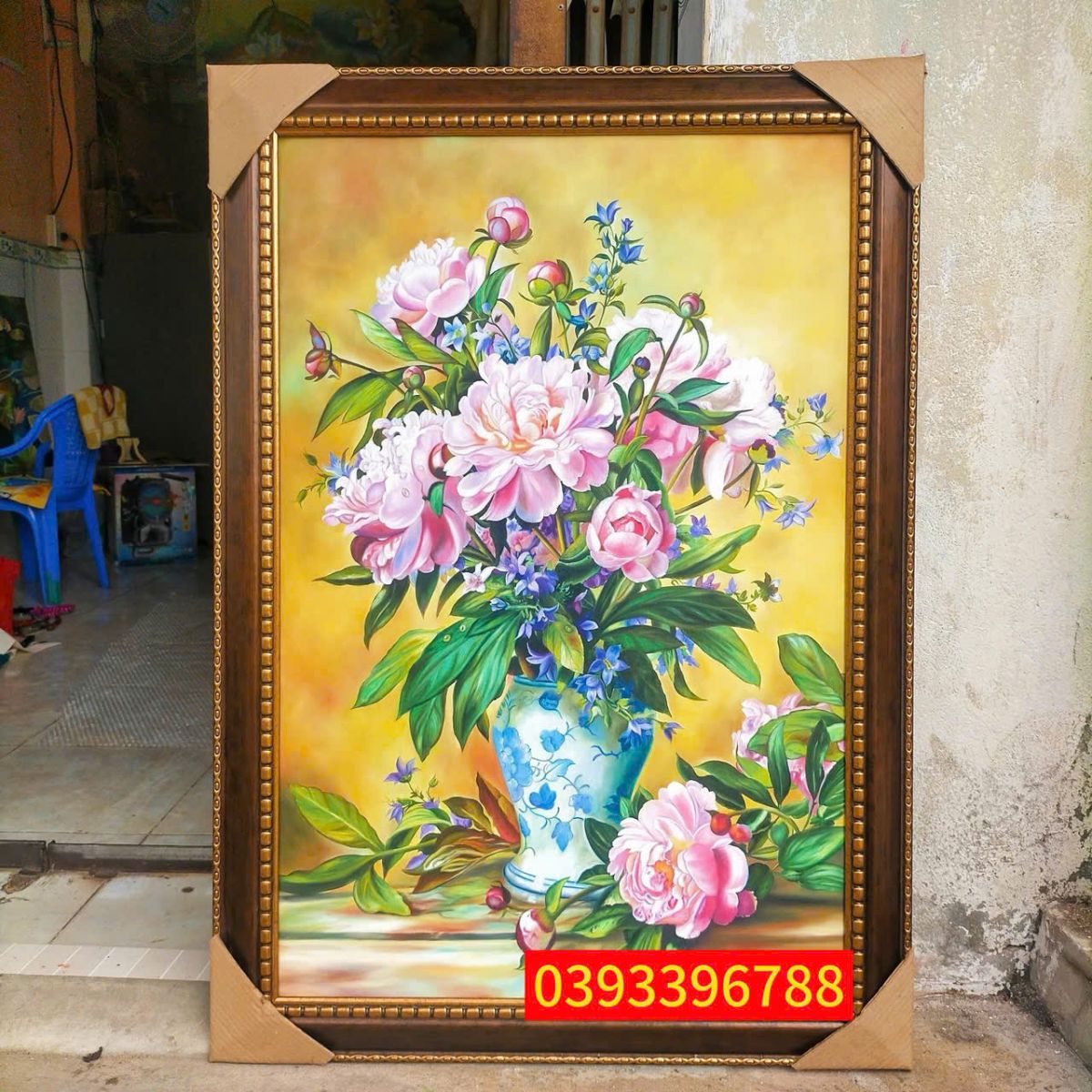 Tranh hoa cổ điển treo phòng khách đẹp tranh hoa cổ điển