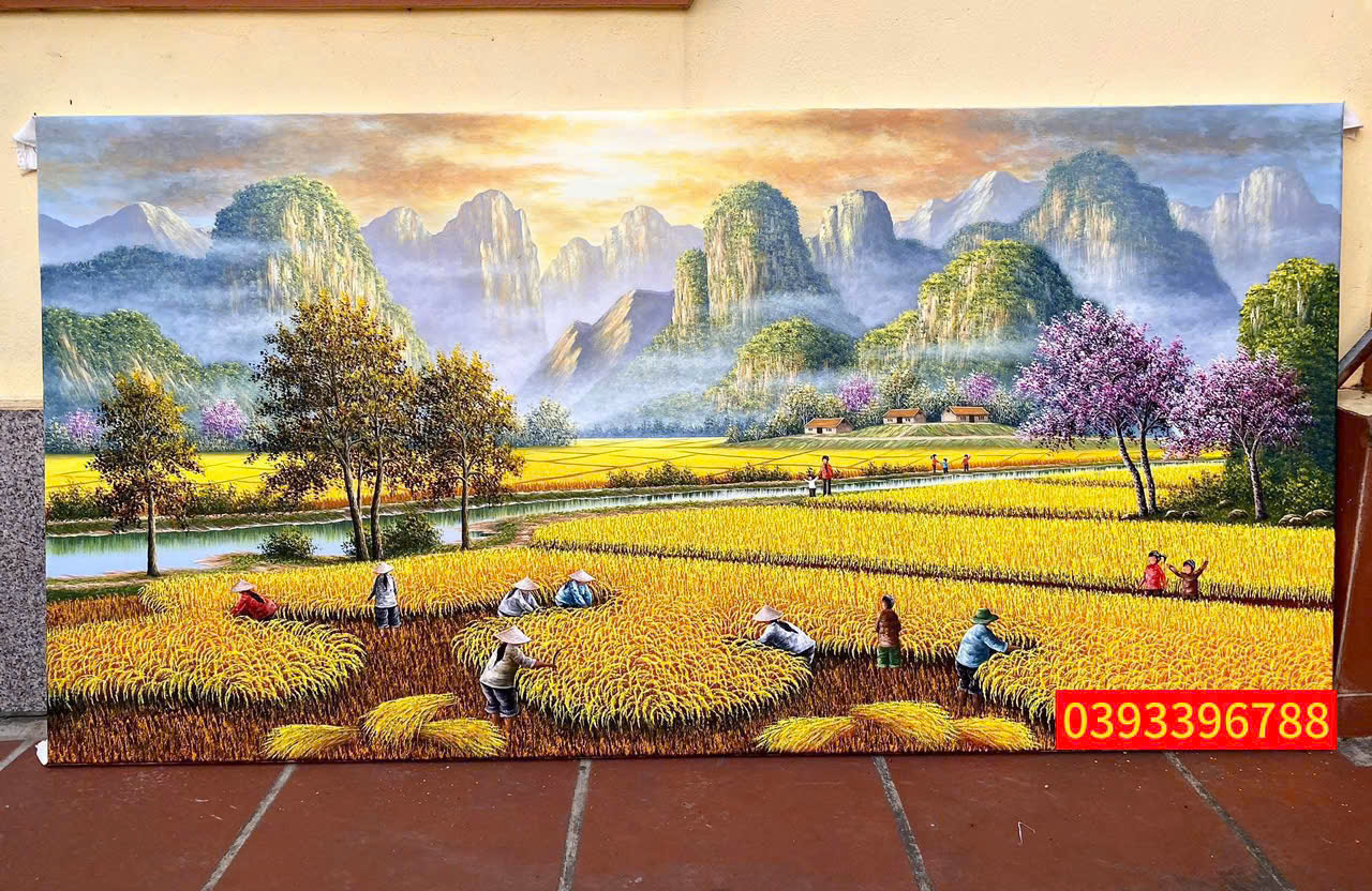Tranh ruộng bậc thang đẹp