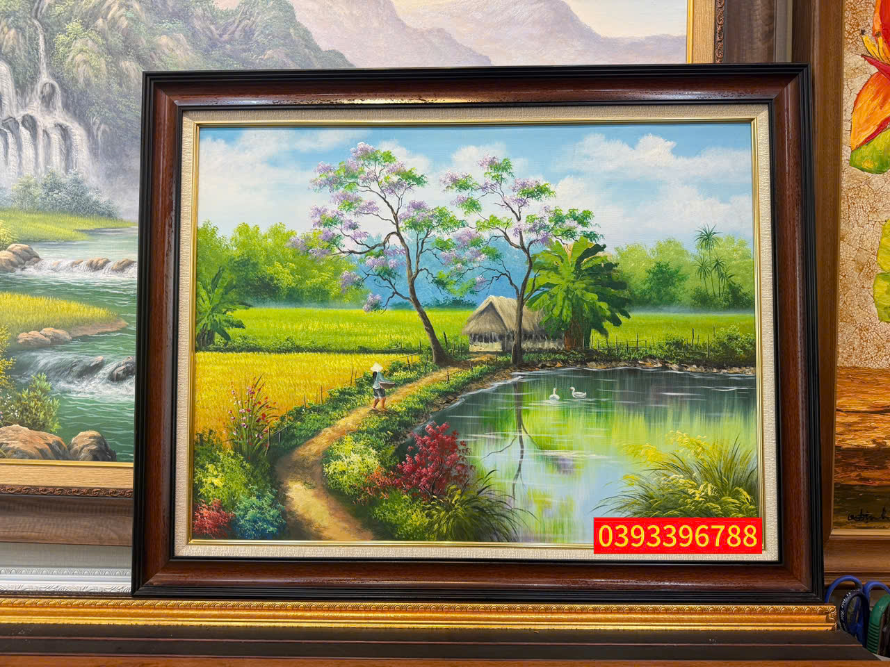 Bức tranh làng quê bình yên Tranh làng quê yên bình