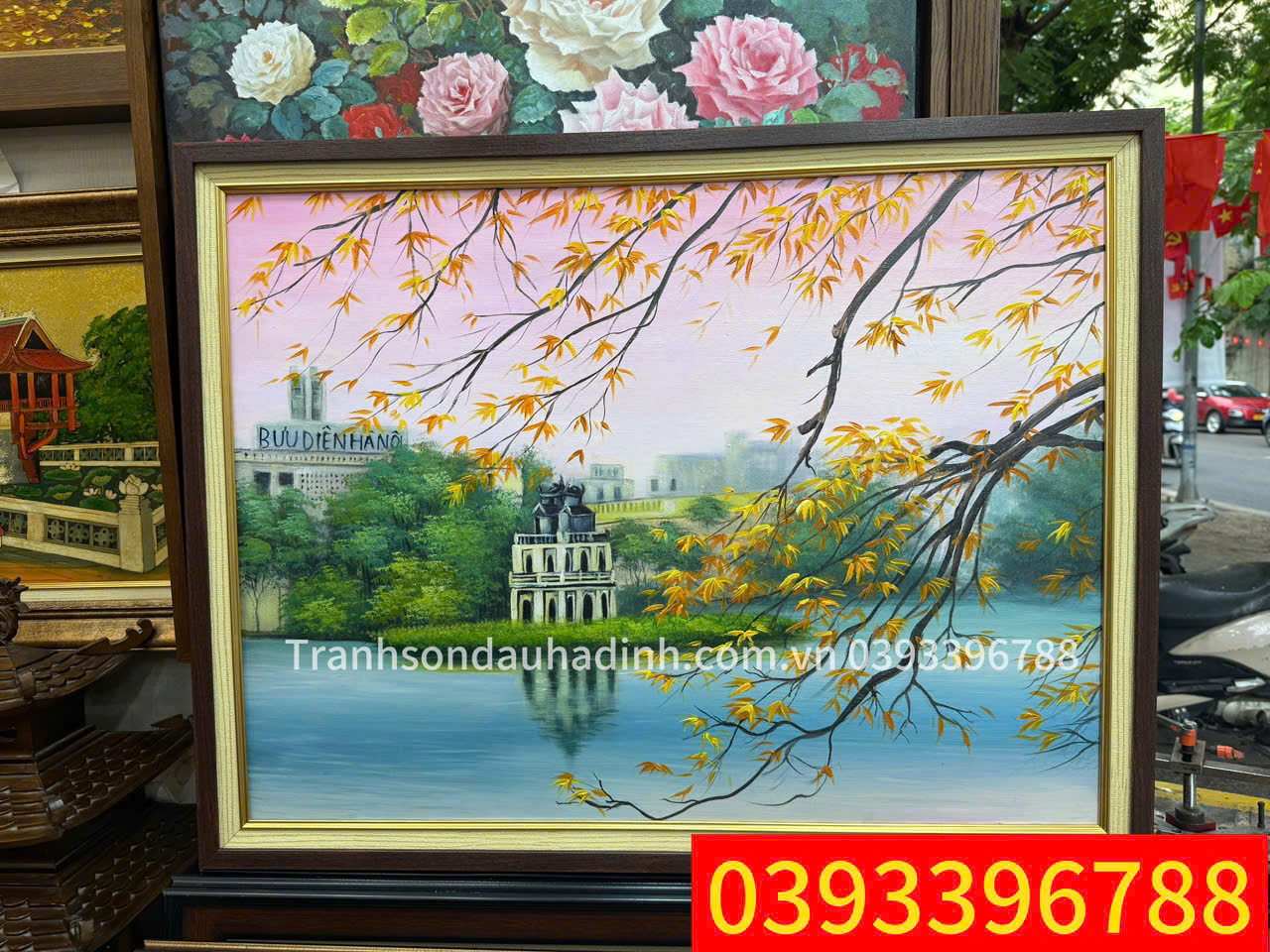 Bức tranh Hồ Gươm - Tháp Rùa tranh hồ gươm