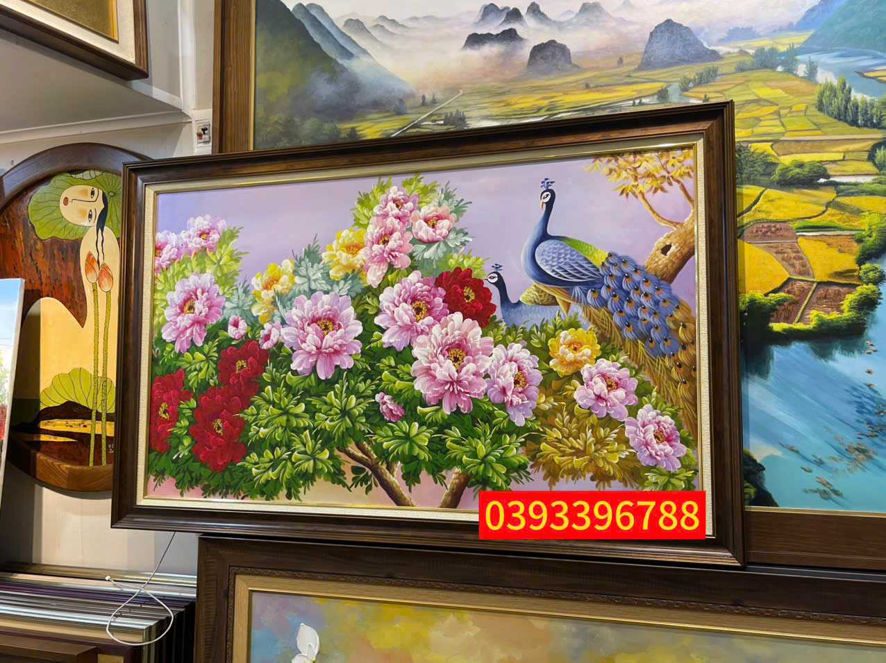 Bức tranh hoa mẫu đơn chim công đẹp nhất tranh hoa mẫu đơn