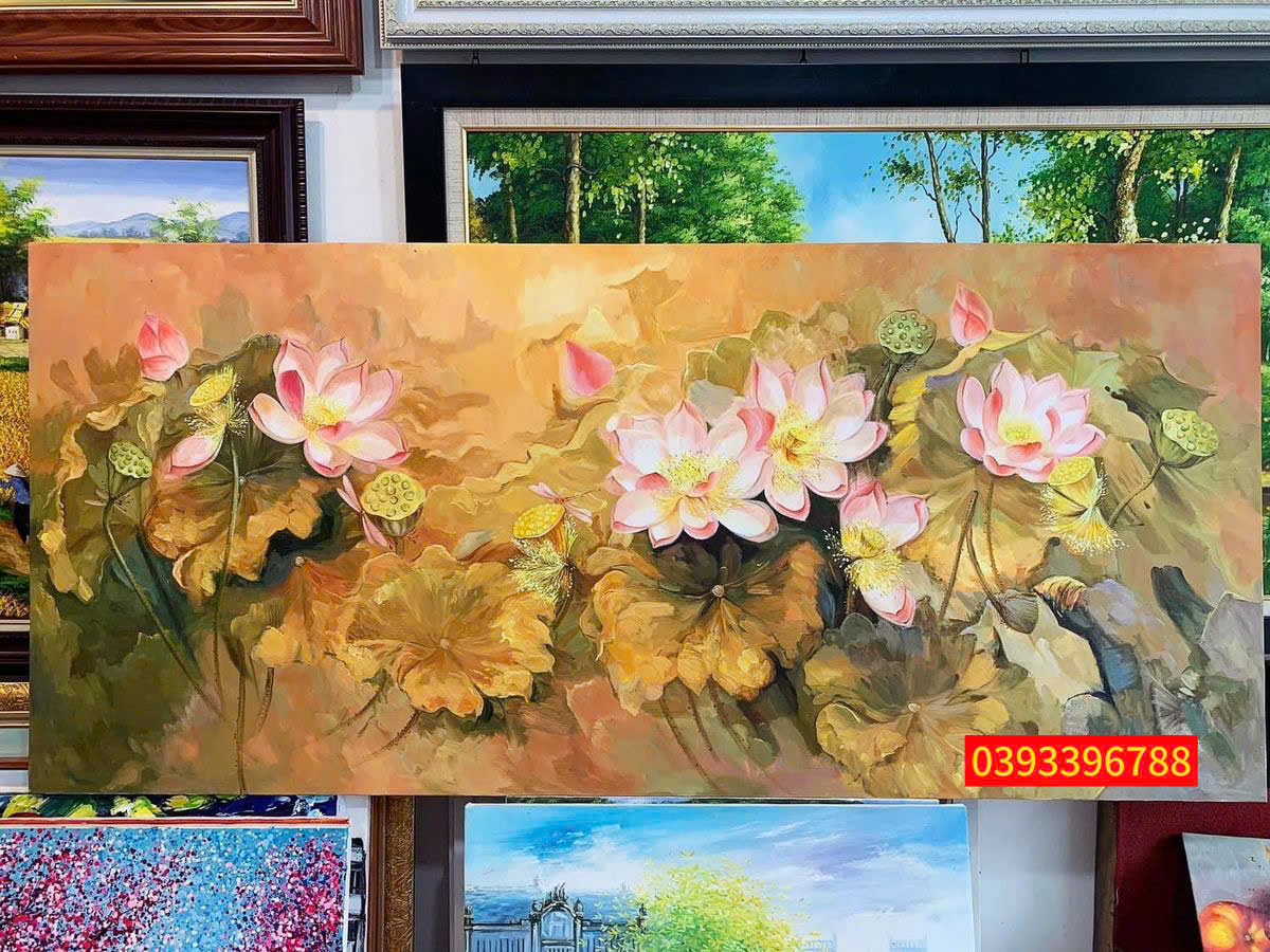 Tranh Hoa Sen Treo Phòng Khách Đẹp, Chuẩn Phong Thủy
