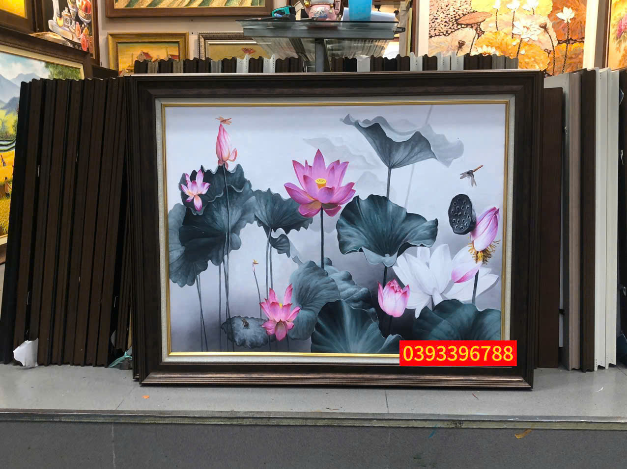 Tranh sơn dầu hoa sen
