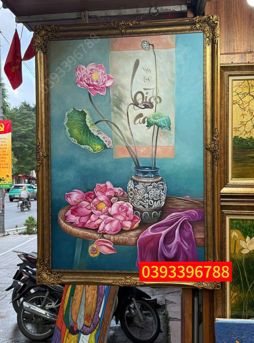 Tranh hoa sen đẹp cổ điển tranh hoa sen đẹp nhất