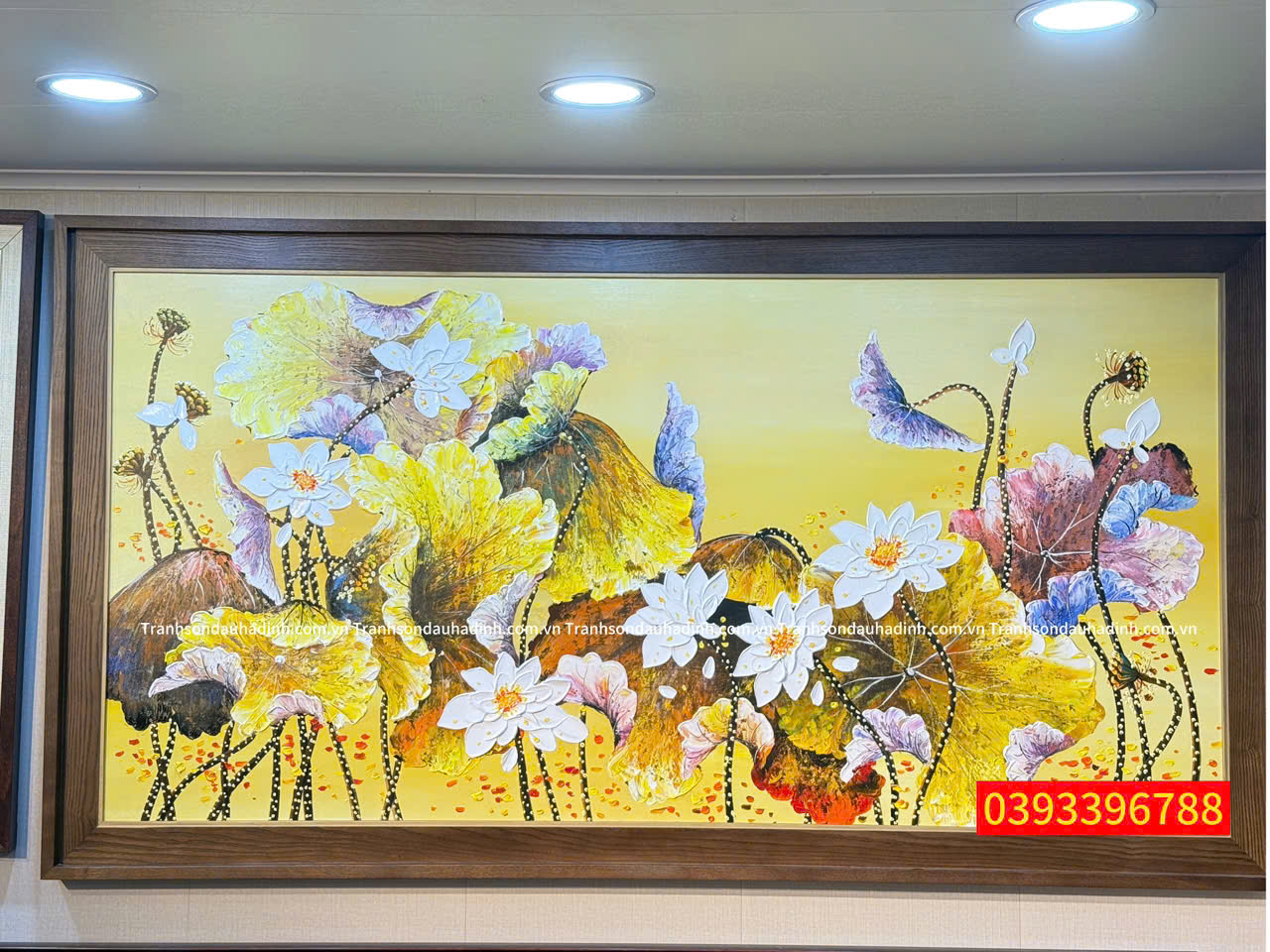 Bức tranh hoa sen đẹp ý nghĩa phong thuỷ tranh hoa sen