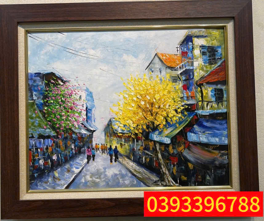 Tranh sơn dầu phố cổ