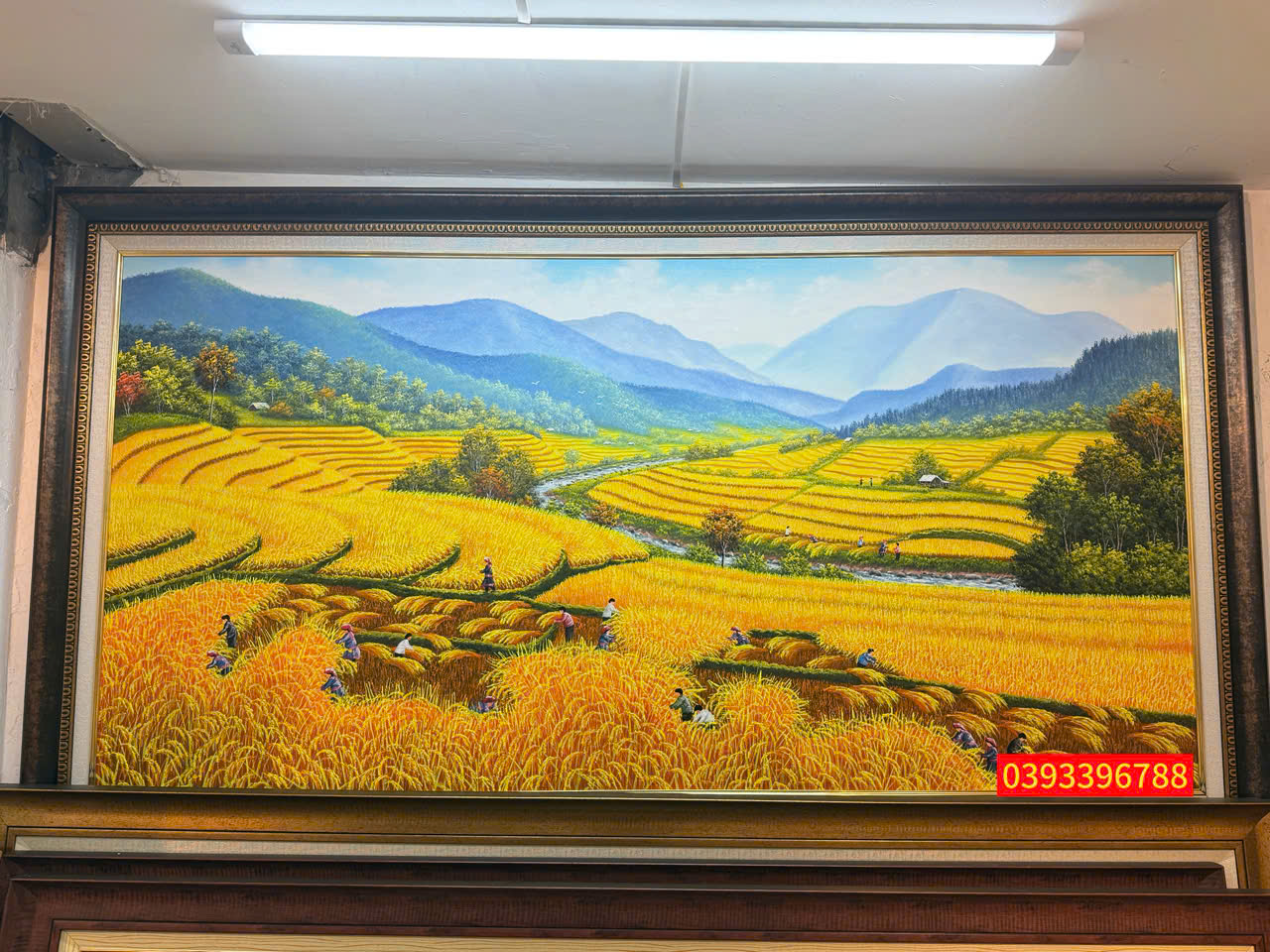 tranh ruộng bậc thang mùa lúa chín