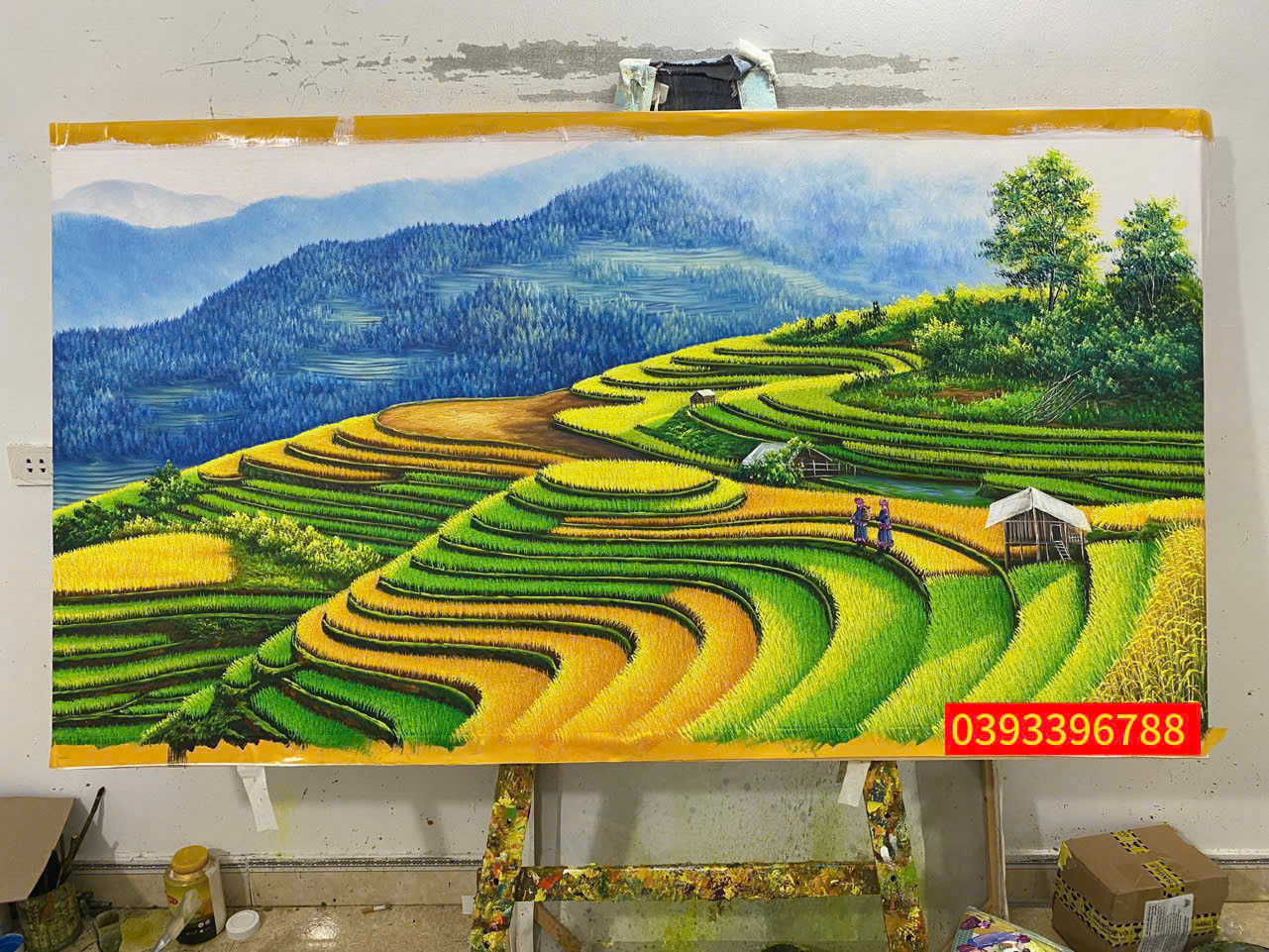 tranh phong cảnh ruộng bậc thang
