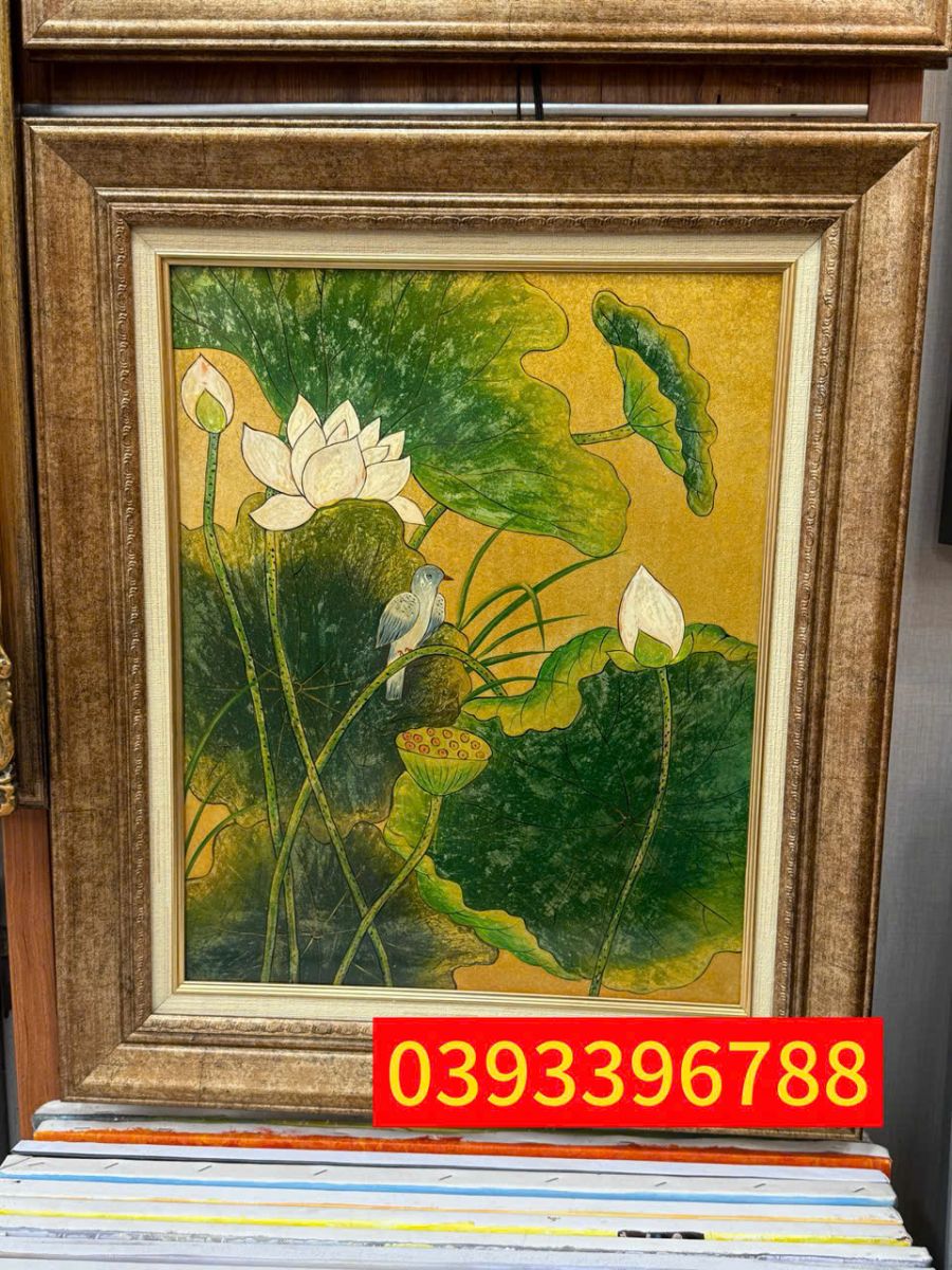 Tranh sơn mài hoa sen tranh sơn mài