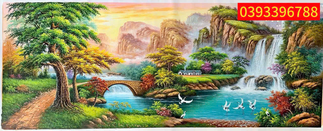 TRanh phong cảnh sơn thuỷ hữu tình Tranh sơn thuỷ hữu tình
