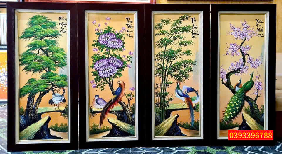 Bộ 4 bức tranh Đông-THu-Hạ-Xuân